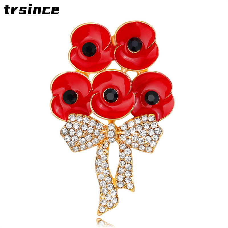 Women'S Accessories Uk - سبائك الزنك الخشخاش بروش المملكة المتحدة