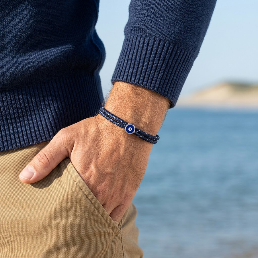 Evil Eye Bracelet - أساور بسيطة بتصميم العين التركية للرجال