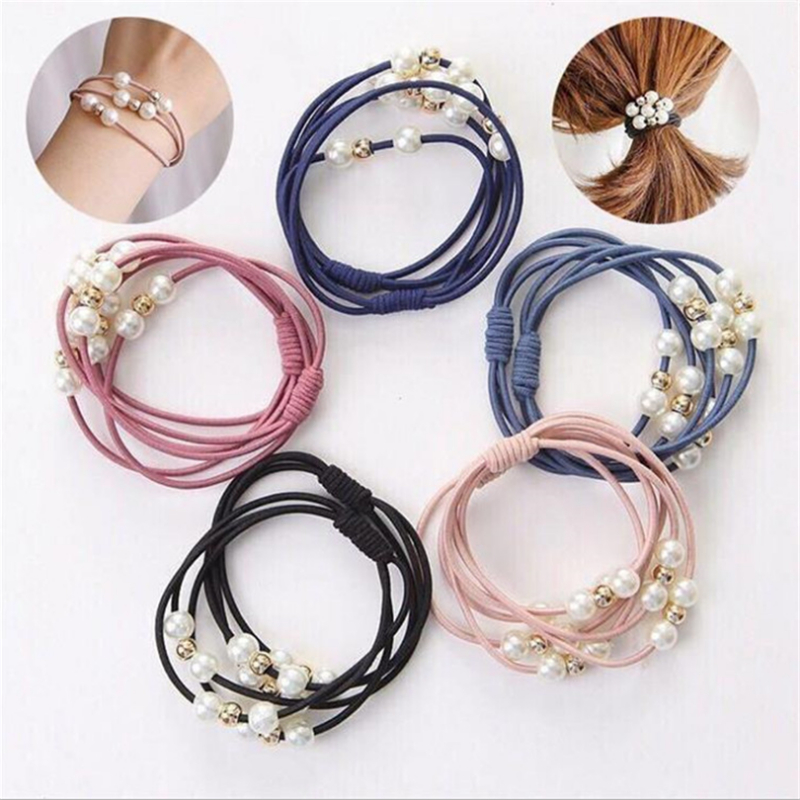 Women Accessories Wholesale China - 10 قطعة الأساسية عقدة اللؤلؤ مرونة