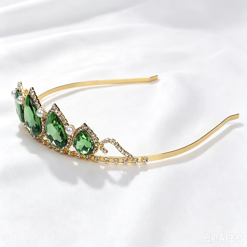 Women'S Accessories Jewelry - تاج كريستال أخضر على شكل قطرات