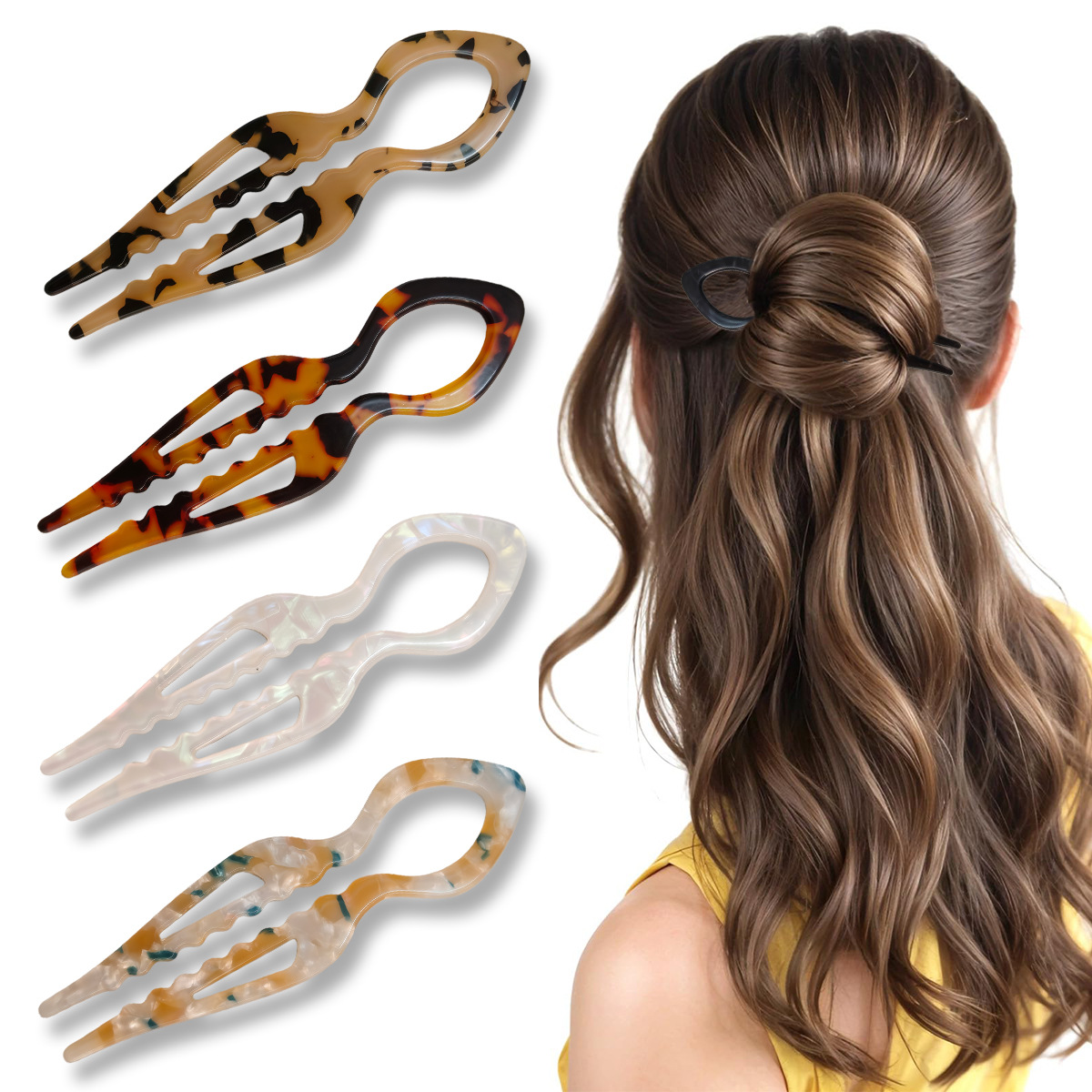 U-شكل الشعر العصي السلحفاة الا - مراجعة Women Accessories Shop وسعره