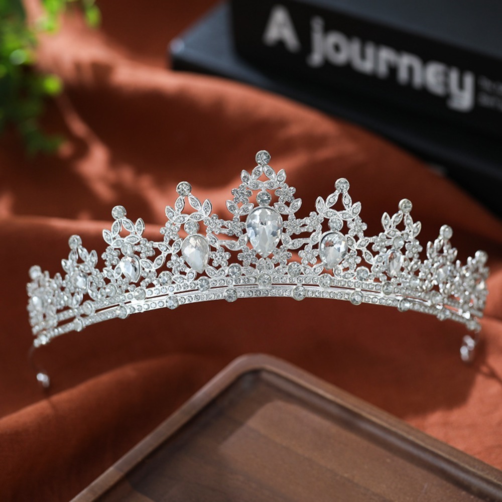 تاج زفاف فضي مطلي بتصميم أوراق - مراجعة Women'S Wedding Accessories وسعره