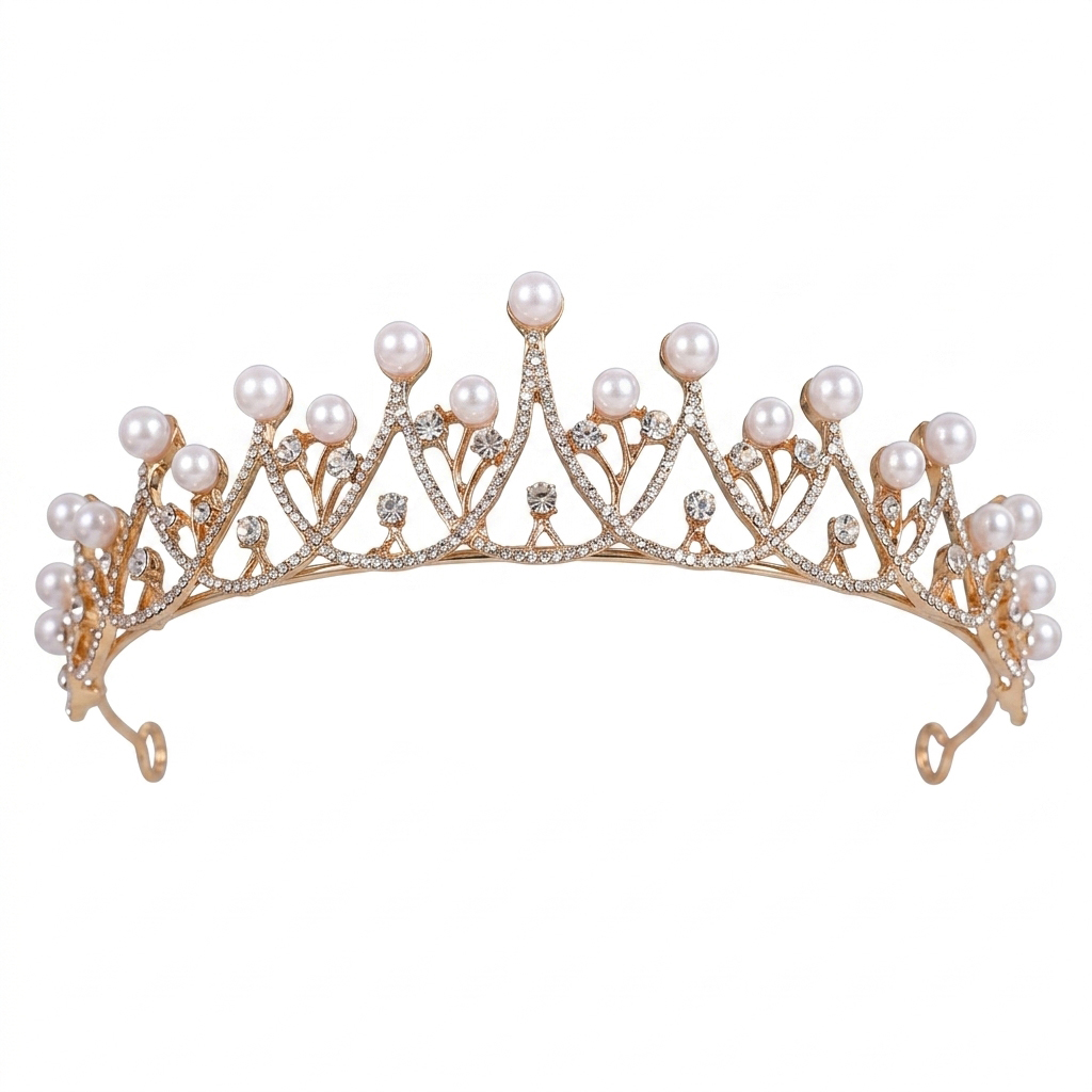 تاج زفاف فاخر مزين باللؤلؤ، إك - مراجعة Women'S Wedding Accessories وسعره