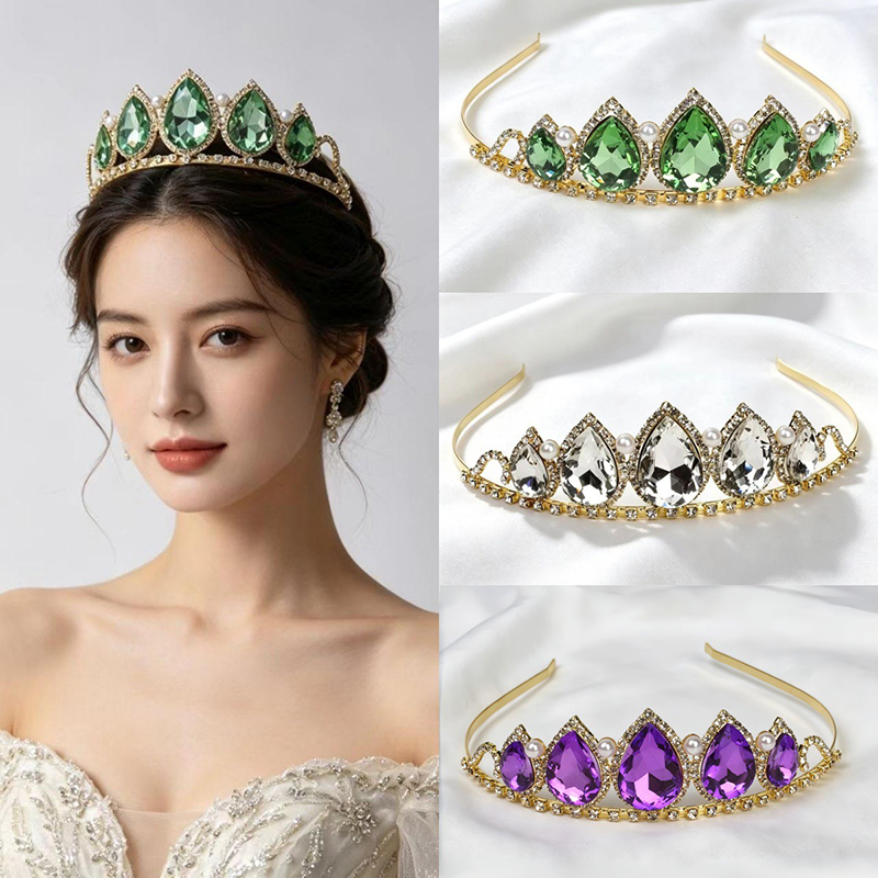 تاج كريستال أخضر على شكل قطرات - مراجعة Women'S Accessories Jewelry وسعره