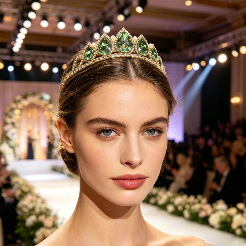 تاج كريستال أخضر على شكل قطرات - مراجعة Women'S Accessories Jewelry وسعره