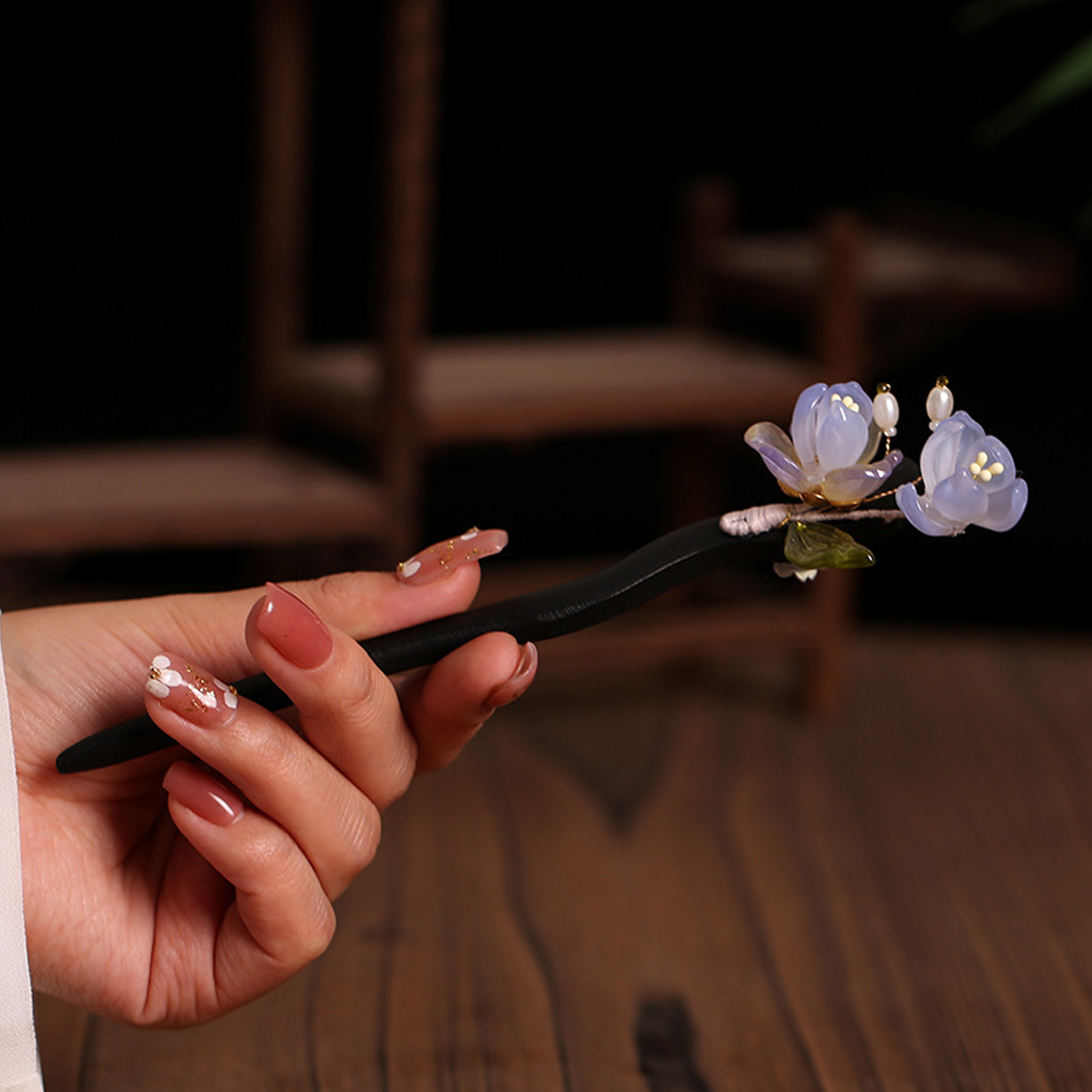 دبوس شعر خشبي عتيق بتصميم زهرة - مراجعة Women Accessories Shop وسعره