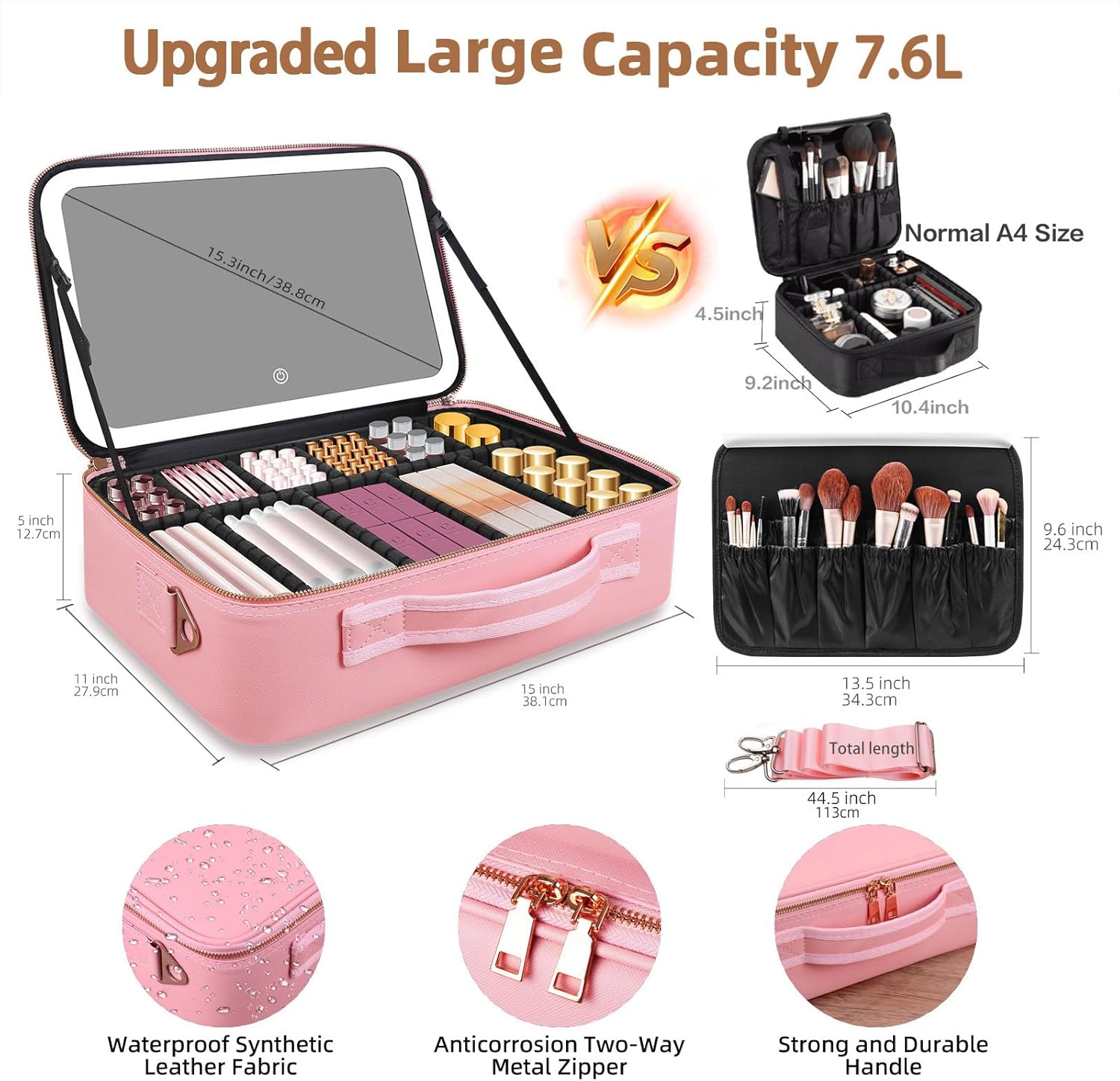 حقيبة مكياج كبيرة السعة 15''×1 - مراجعة Women Accessories Box وسعره